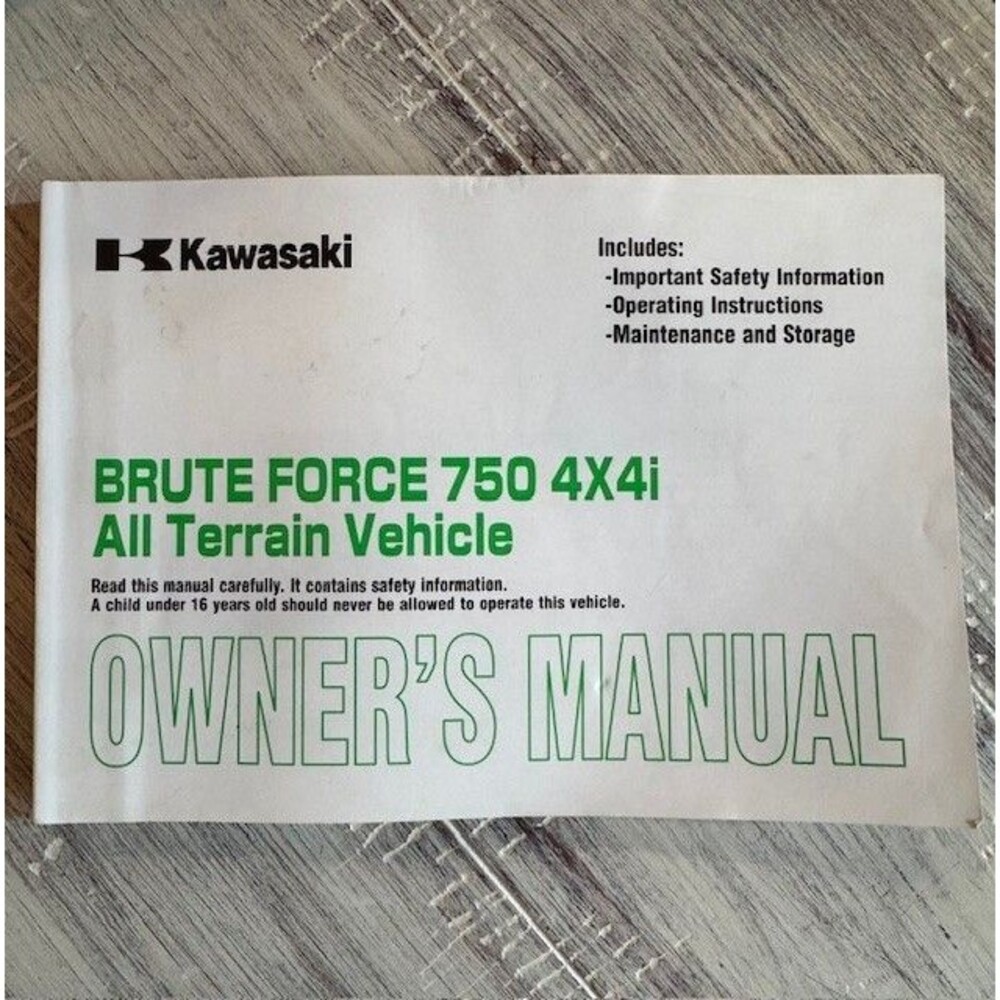 Kawasaki BRUTE FORCE 750 4x4i All Terrain Owners Manual Part‎ No 99987-1382